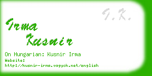 irma kusnir business card